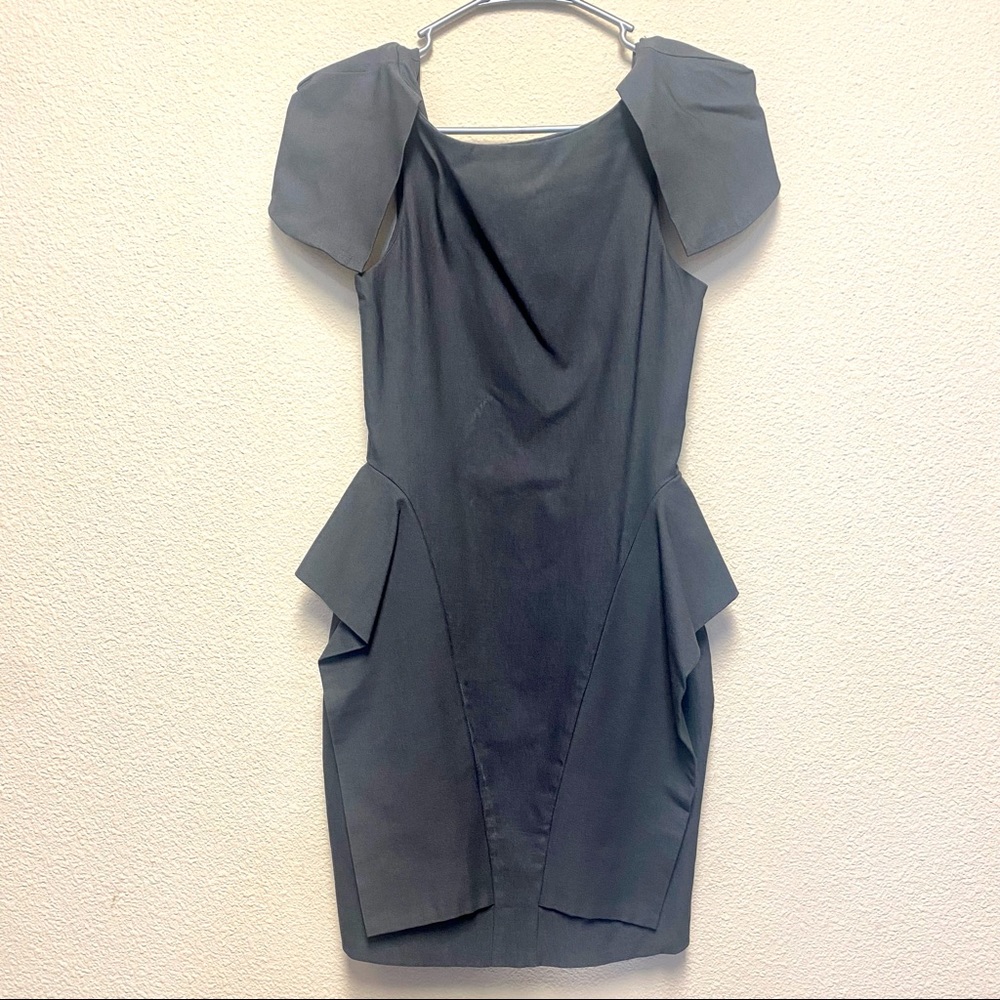 Charcoal gray, scoop back mini dress, sz M, Caribbean Queen 👑